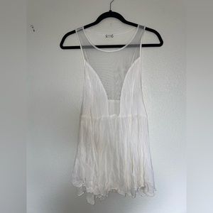 Free People Mesh Sheer Tank Blouse